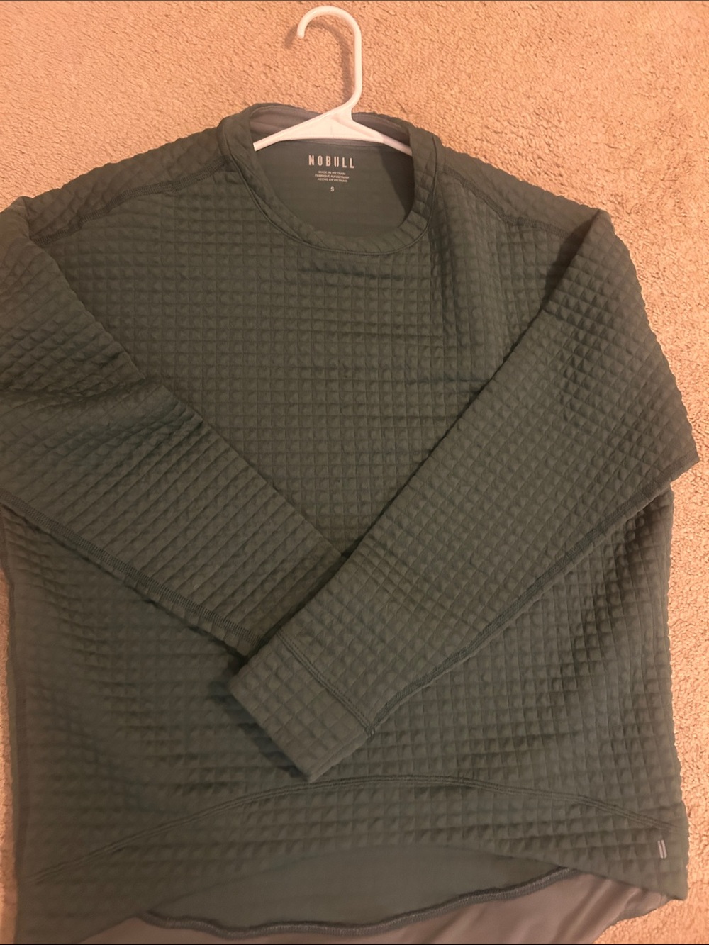 NOBULL Men's Quilted Crewneck Sweater - Forest Green